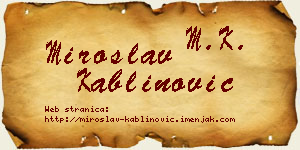 Miroslav Kablinović vizit kartica